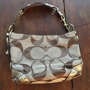 Gold Coach Shoulder Bag